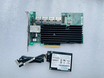 LSI MegaRAID MR SAS 9280-16i4e PCIe RAID Controller Card +BBU Battery