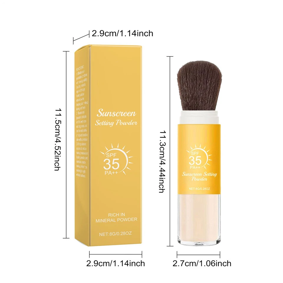 8g Oil Control Setting Powder Mineral Powder Sunscreen With SPF 50+ Sweat-proof - image 2 of 4
