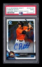 1-2018 BOWMAN CHROME DRAFT AUTO CONNOR SCOTT PIRATES CARD#CDA-CSC PSA9 944