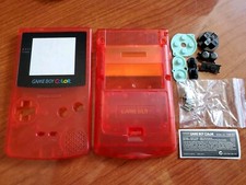 Clear red Full Housing Shell Case Button Sets for Nintendo Game Boy Color GBC