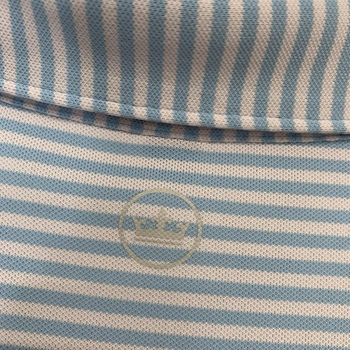 Peter Millar Polo Shirt XL Crown Crafted Blue Stripe Golf Travel Work Activewear - Picture 7 of 12