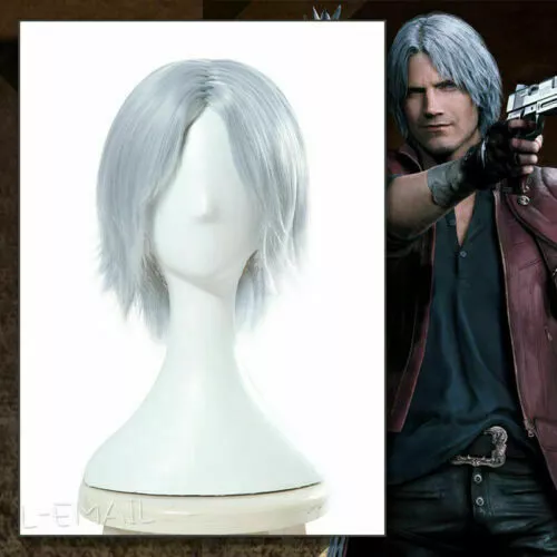 CrazyCatCos Devil May Cry 5 Cosplay Wig Dante Silver Hair for Men Cos –  Crazycatcos Cosplay Costumes, Masks, Accessory Props