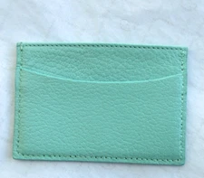 Business Card Case Slim Design Credit Card Case Holder Leather Robins Egg Blue