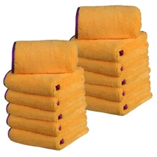 12Pcs Microfiber Towel Soft Car Wash Polish Drying Cleaning Cloth 16" x 24"