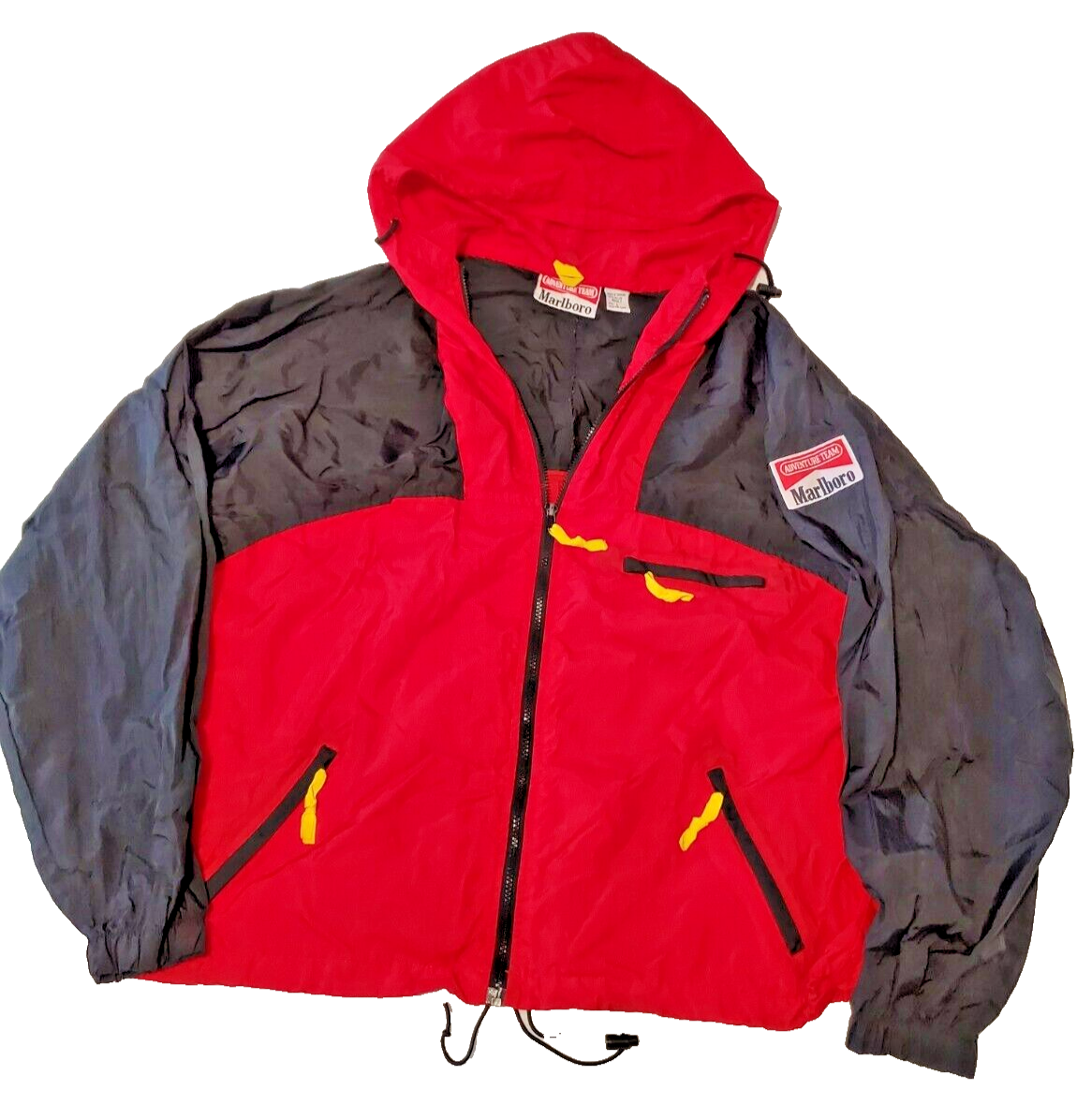 Vintage Marlboro Full Zip Red/Black Windbreaker Jacket w Vintage Marlboro Full Zip Red/Black Windbreaker Jacket w