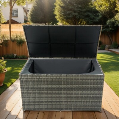 Outdoor Cushion Storage Box, 200 Gallon Wicker Patio Deck Boxes