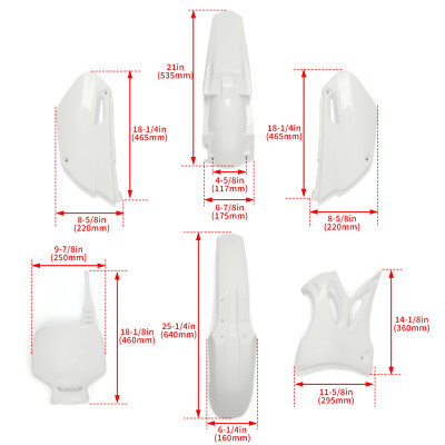 Complete Plastics Kit White Fender Body Cover Fairing For Yamaha