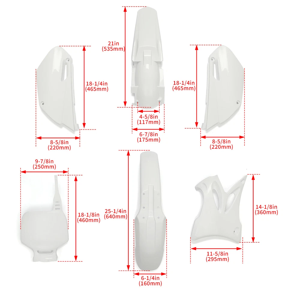 Kit completo de plástico carenado de cubierta de carrocería de guardabarros blanco para Yamaha YZ85 2002-2014 Foto 2 de 4