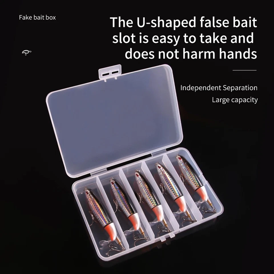 5 отсек снасти коробка пластиковый рыболовная приманка устроитель чехол 18,3 * 12 * 2,5 см 75g - Изображение 3 из 4