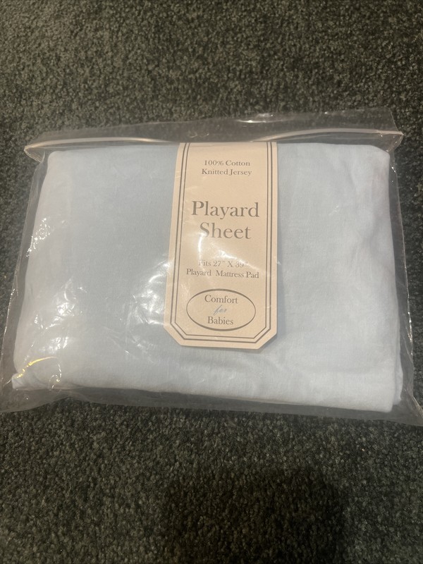 Brand New 100 % Cotton Playard Sheet, Blue 27x39 fits cribs or Pack-n-play