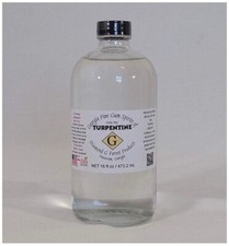 100 Pure Pine Gum Turpentine Rosin Clear Glass Bottle 16oz Made in USA G Forest