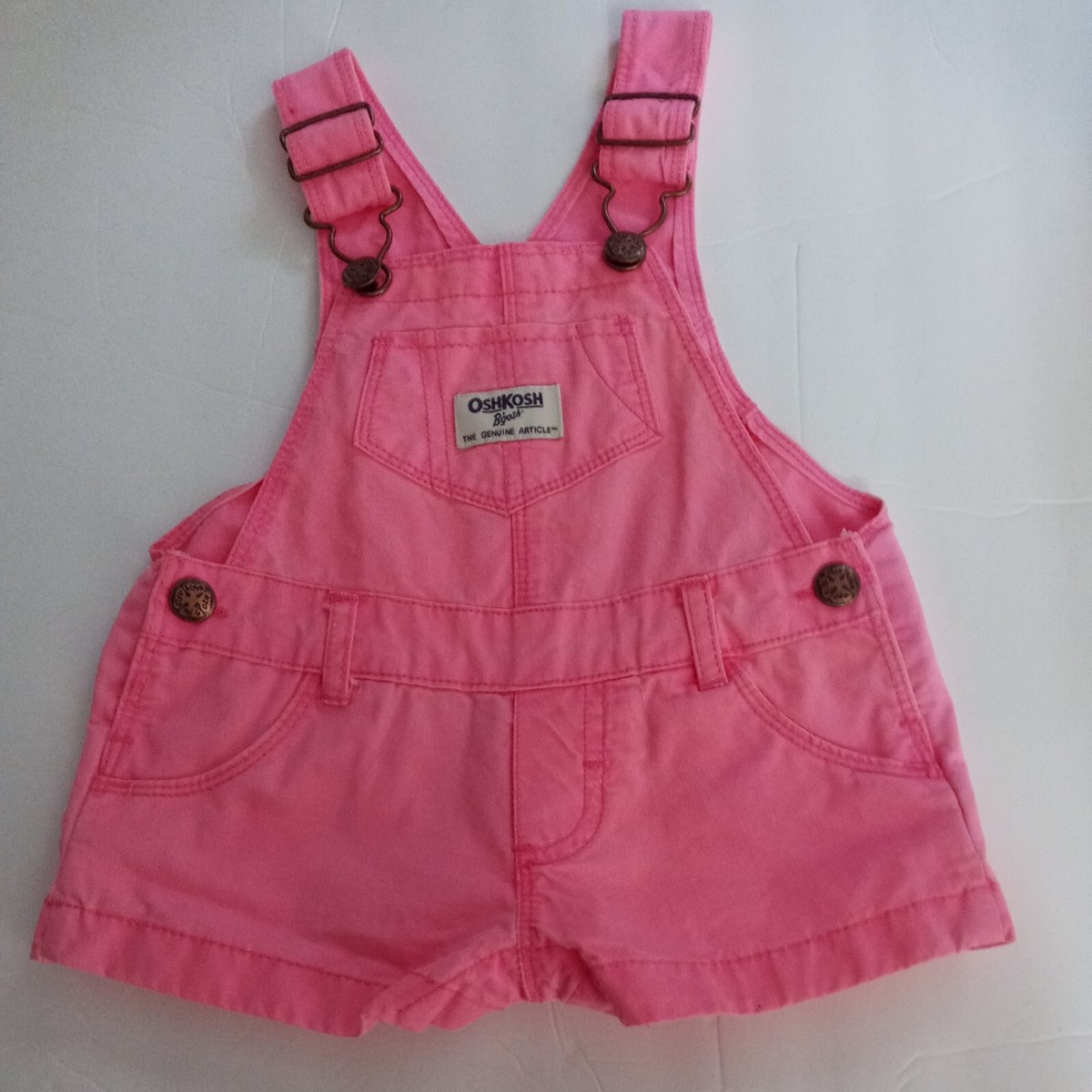 OshKosh B'Gosh Hot Pink Short. Overalls Baby Girl Shortalls 6M