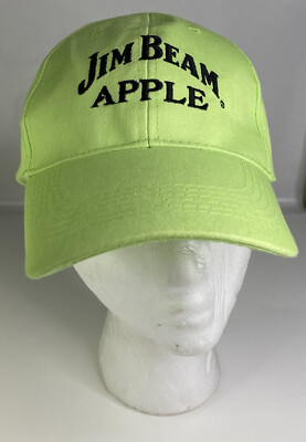 Jim Beam Highlighter Green Apple Embroidered Baseball Adjustable Drink Smart Hat