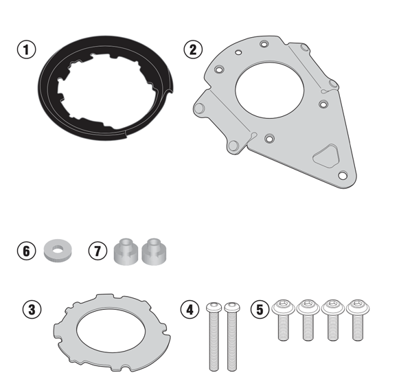BF24 Givi / Kappa Tank Bag Tanklock Flange Kit YAMAHA XSR700 (2016 to