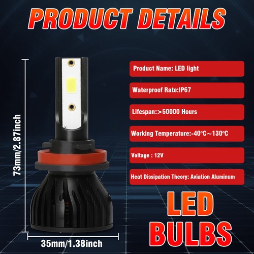For Kenworth T660 Truck 2007-2020 LED Headlights High Low Bulbs Kit Xenon White - Picture 11 of 11
