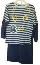 Boy's 2 piece Striped shirt and Blue pants set Rock size 4