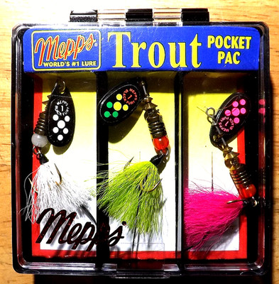 MEPPS BLACK FURY TROUT POCKET PAC NEW UNOPENED FREE SHIP