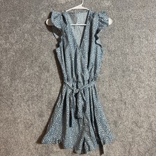 Romantic Dress Size Large Ruffle Sleeves Feminine Boho Chic Dainty Cheetah Print