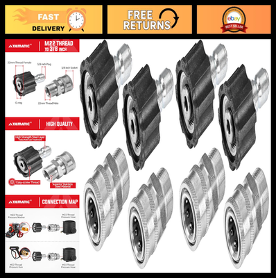 #ad Pressure Washer Adapter Set M22 to 3 8quot; Quick Connect 4000PSI Stainless Steel $119.99