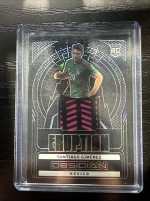 Santiago Gimenez 2022-23 Panini Obsidian Eruption Patch Purple /50 Rookie Mexico