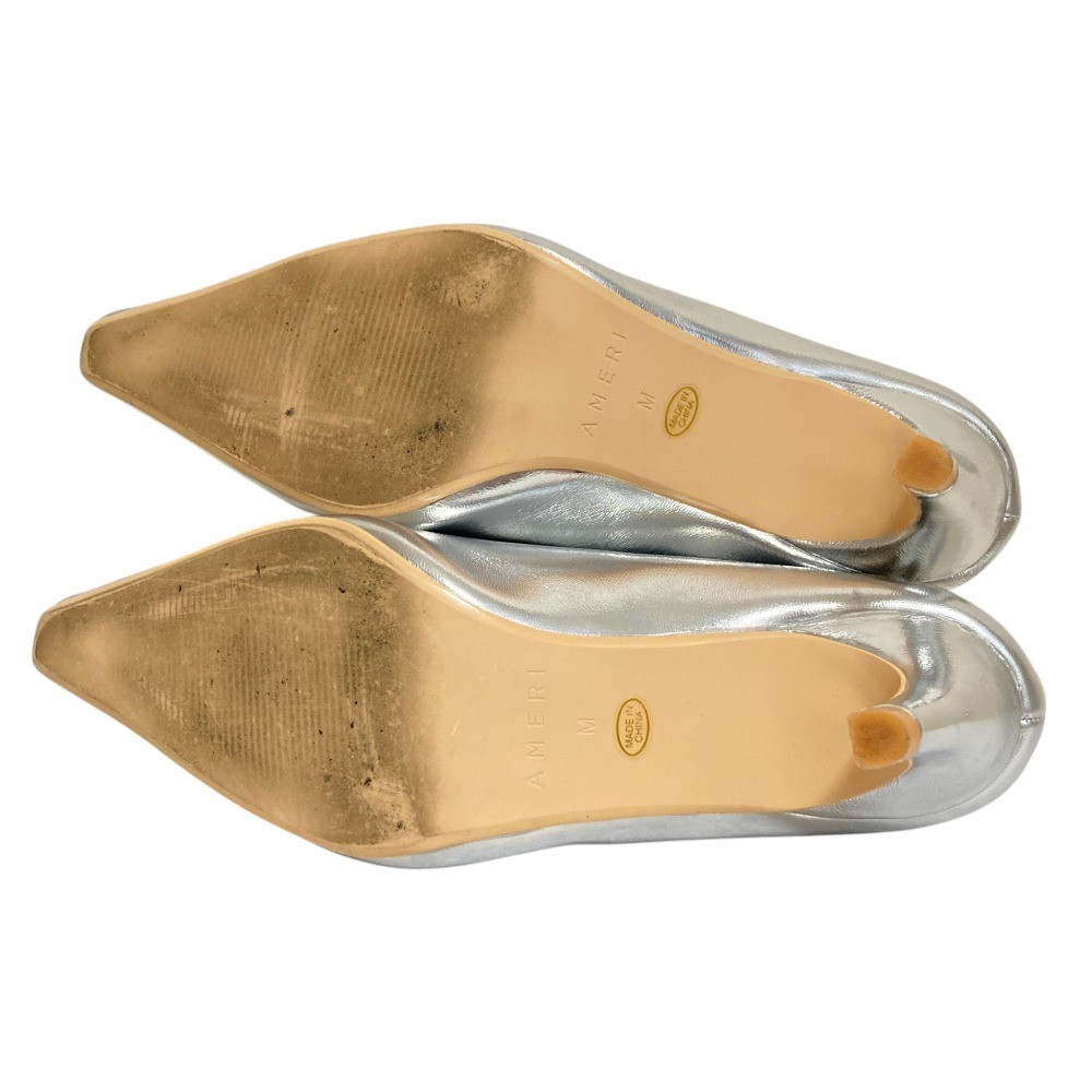 AMERI VINTAGE Round Heel Basic Pumps, Size M, Sil… - image 6