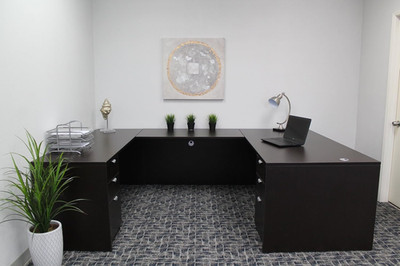 Holland 71'' Mocha U-Shape Executive Desk with Dual File Storage Pedestals