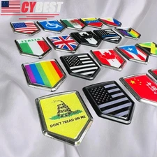 Metal 3D Car Body Rear Trunk Lid Tailgate Badge Emblem Decal Shield Flag Sticker