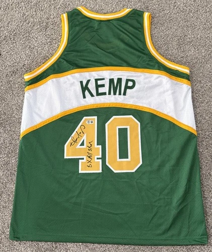 Shawn Kemp Autographed Signed Jersey Supersonics Legend Legend NBA BAS Authentic