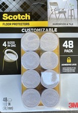 Scotch 48 Pack 4 Sizes in One Floor Protector Felt Pads Furniture