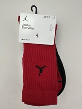 JORDAN NIKE EVERYDAY CREW SOCKS 3 PAIRS PACK DX9632 SIZE MEN L 8-12