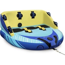 EVAJOY 3-Person Towable Inflatable Tube for Boating for 1-3 Riders