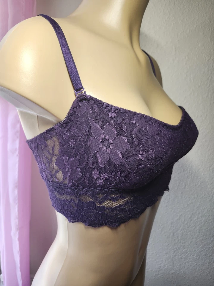 Wendy Glez Lace Lightly Padded Bralette Adjustable Straps Sz Small - Image 4 of 4