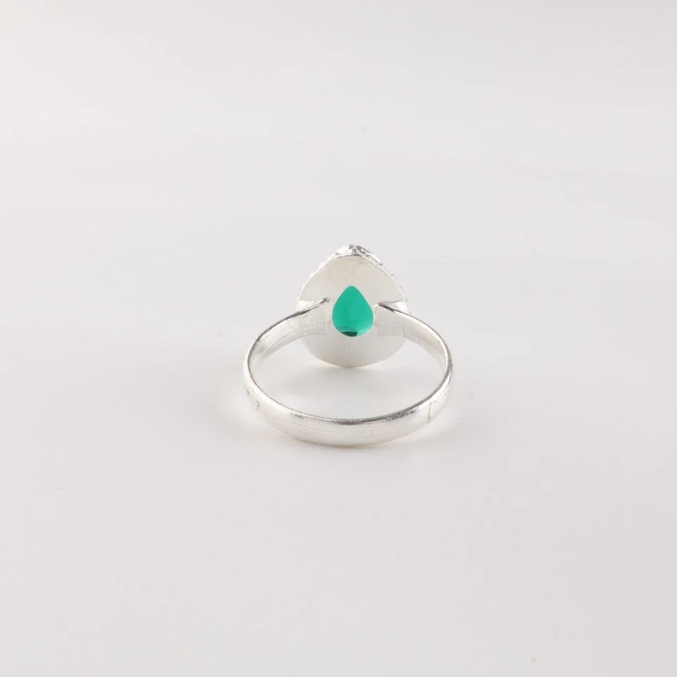 Chrome Diopside Gemstone 925 Stamped Silver Handmade Jewelry Ring For Engagement - Image 4 of 4