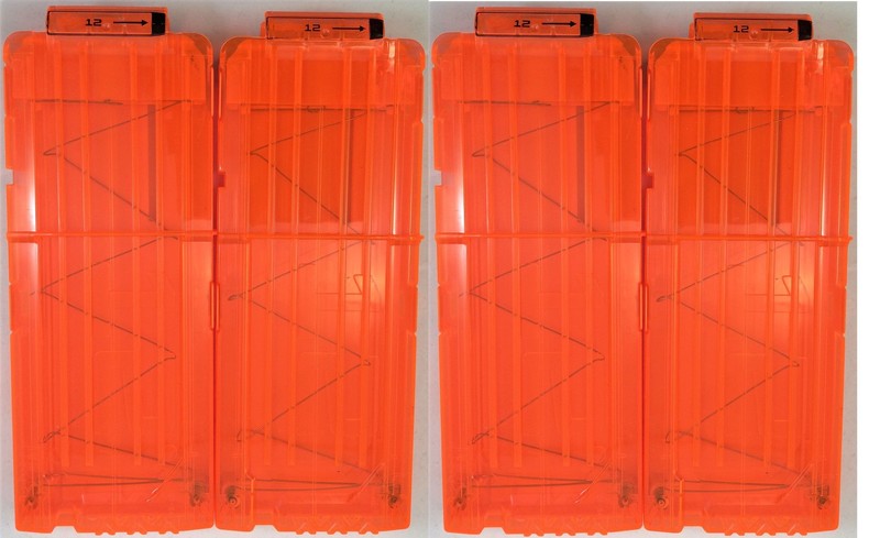 Lot of 4 NERF N-STRIKE ELITE Retaliator Clip Magazine 12 Rounds Darts Free Ship