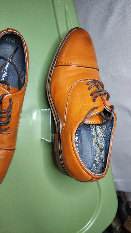 BRUNO MARC NEW YORK Louis-2 brown gold Oxford Dress Shoe Men's 9.5  - Image 2 of 4