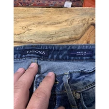 Vigoss Thompson Tomboy Boyfriend Distressed Dark Wash Womens Jeans Size 26x27