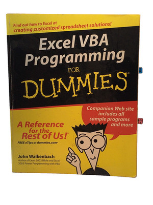 Excel VBA Programming for Dummies by John Walkenbach (2004, Trade Paperback)