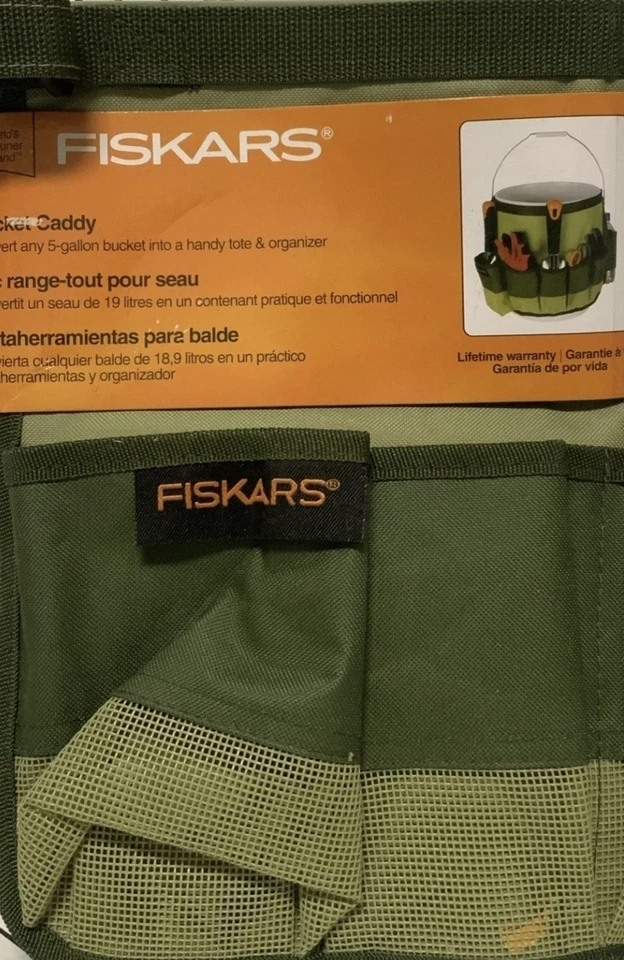 FISKARS 5-Gallon Bucket Caddy Green Tool Tote Organizer Gardening (handyman) - Image 3 of 4