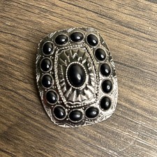 WESTERN Belt Buckle Black and Silver Southwestern NEW 4044