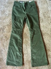 Levi  s 726 Flare High Rise Corduroy Pants Size 29x32 Womens Green