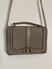 Rebecca Minkoff Crossbody Bag Twist Lock Small Brown Leather Handbag