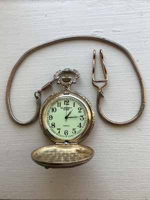 Quemex Glow  Statue of Liberty Pocket Watch ,  Has New Battery 