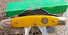 Hen & Rooster 344-Y/M, Congress Yellow Synthetic, 3-5/8 , 4-Blades, Vintage 2000