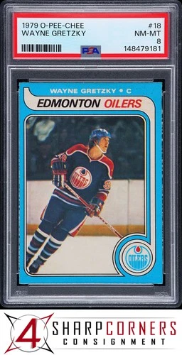 1979 O-PEE-CHEE #18 WAYNE GRETZKY RC OILERS HOF PSA 8
