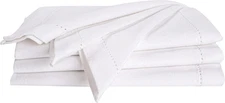 Cloth Dinner Napkins with Hemstitched Detailing & Mitered Corners Set of 4 (18X1