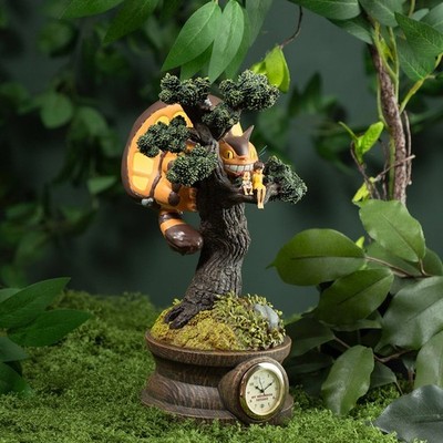Studio Ghibli My Neighbor Totoro Diorama Table Clock on a Pine