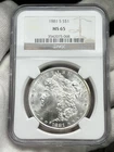 1881-S $1 Morgan Dollar NGC MS65 San Francisco 90% Silver US Coin