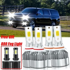 For Chevy Suburban 2500 2000-2006 LED Headlight Hi/Lo Beam Fog Light Combo Bulbs