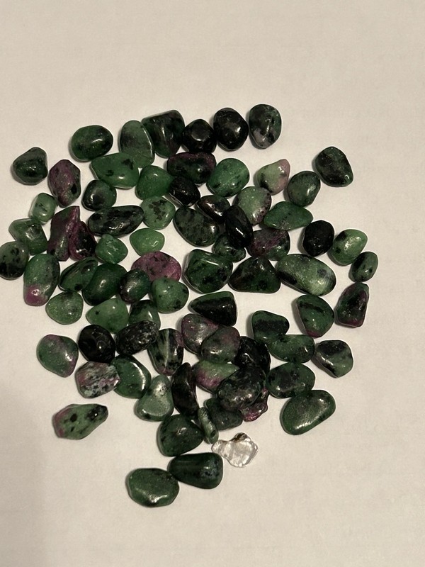 Polished Gemstone Zosite Green Purple Black Lot 1.78oz Jewelry Making