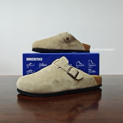 Birkenstock Boston Taupe Suede Size 35 | eBay